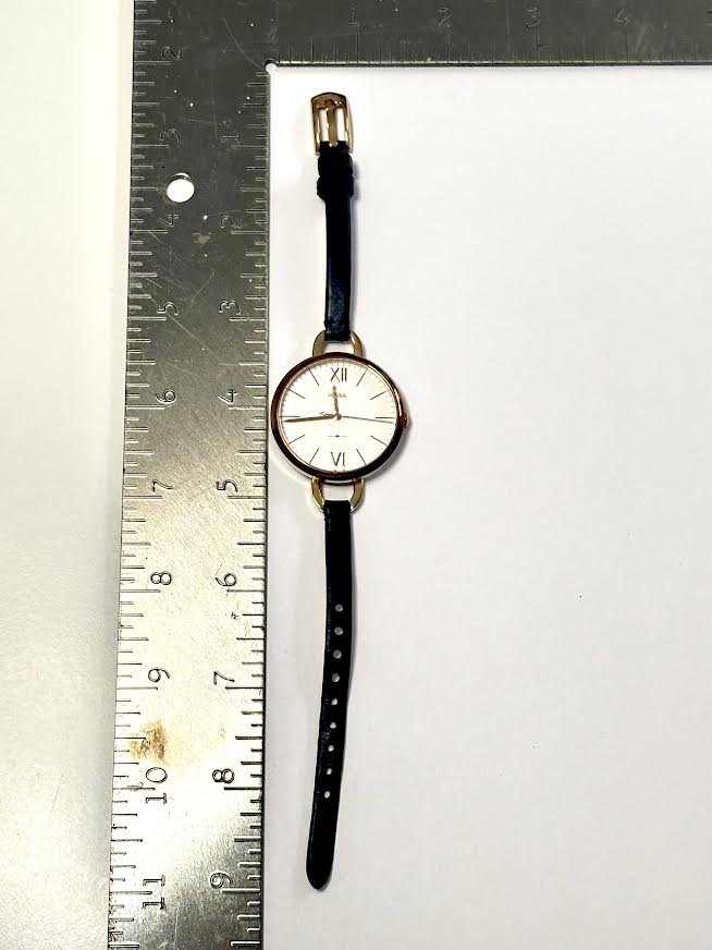 Slender Genuine Leather Vintage Fossil Watch