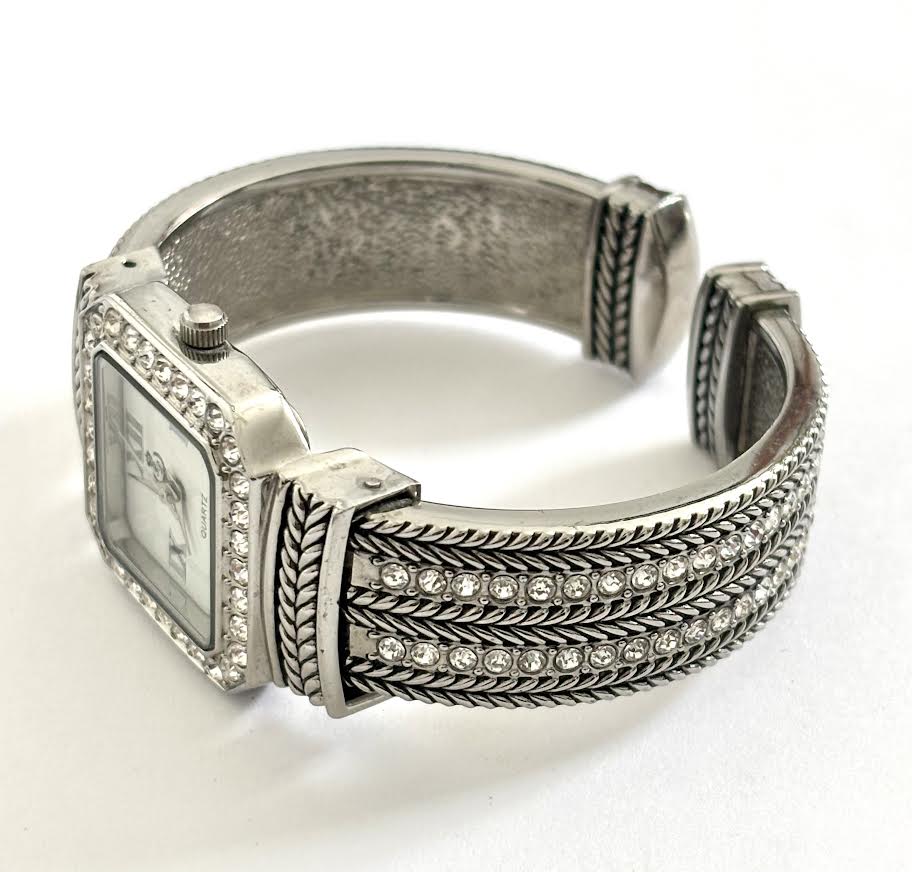 Silver Open Cuff watch