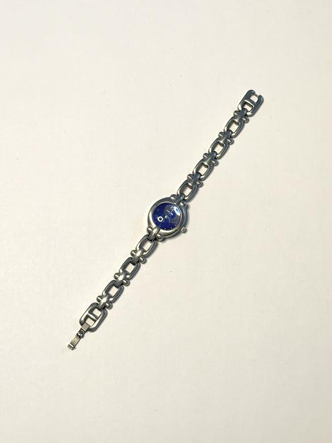 Brilliant Blue and Silver Fossil Watch