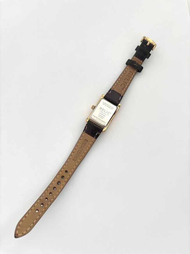 Chocolate Brown Leather and Gold Watch