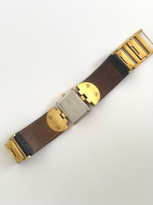 Gold and Crocodile Embossed Micheal Kors Watch
