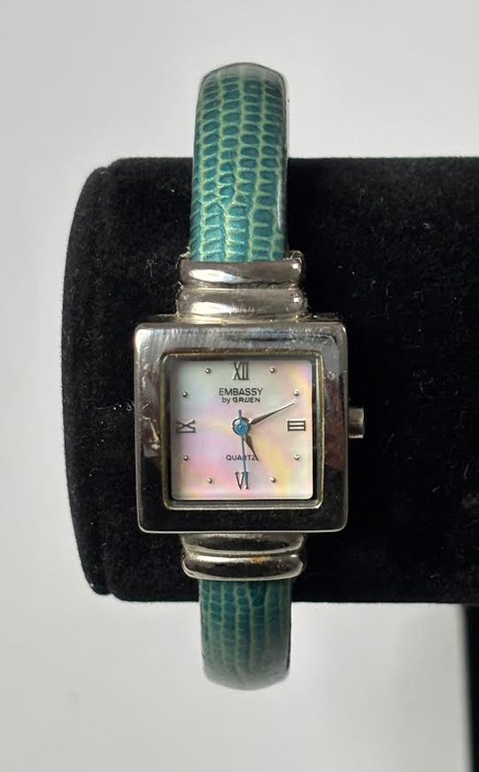 Unique Green and Silver Gruen Watch