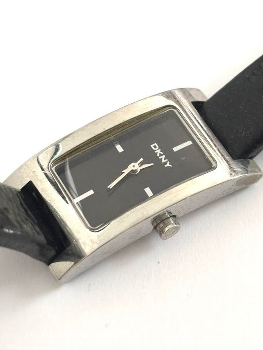Genuine Leather Black and Silver DKNY Watch
