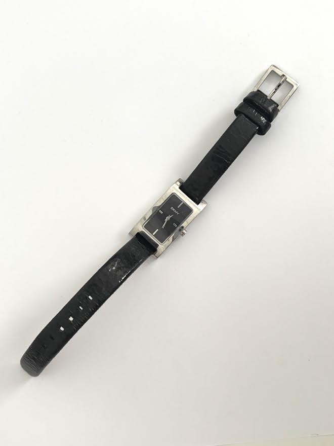 Genuine Leather Black and Silver DKNY Watch