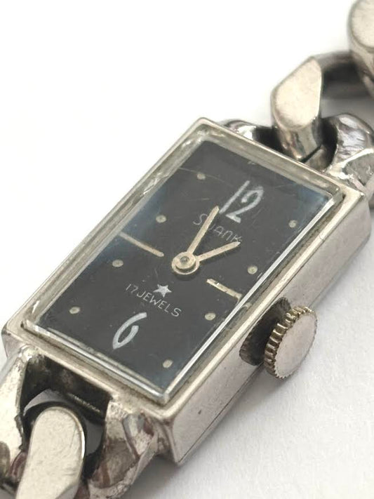Heavy Silver Chain Square Watch