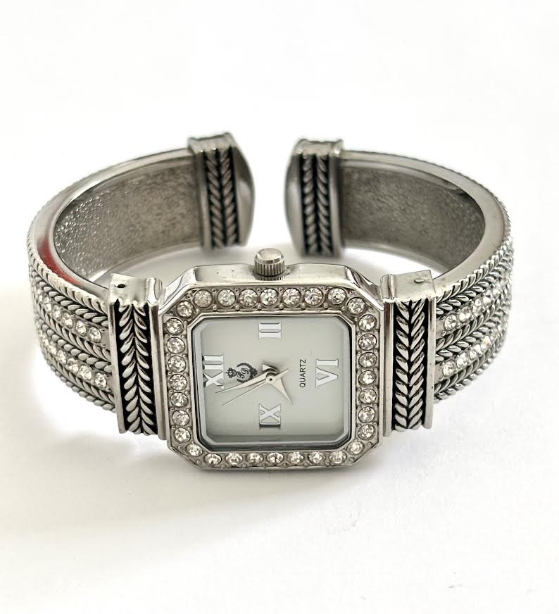 Silver Open Cuff watch