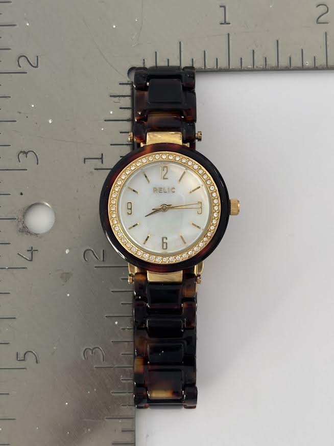 Gold and Faux Tortoiseshell Watch