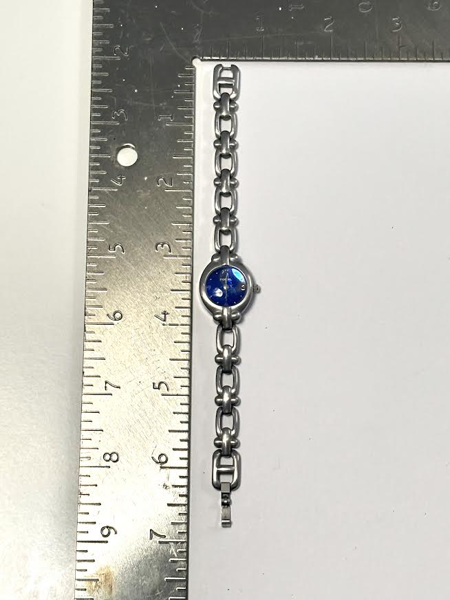 Brilliant Blue and Silver Fossil Watch