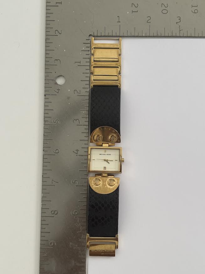 Gold and Crocodile Embossed Micheal Kors Watch
