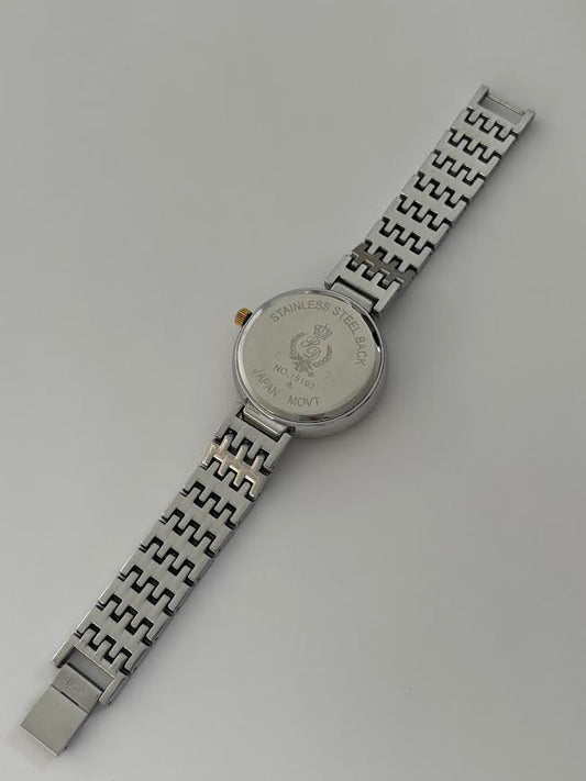 Gold Silver and Rhinestone Watch