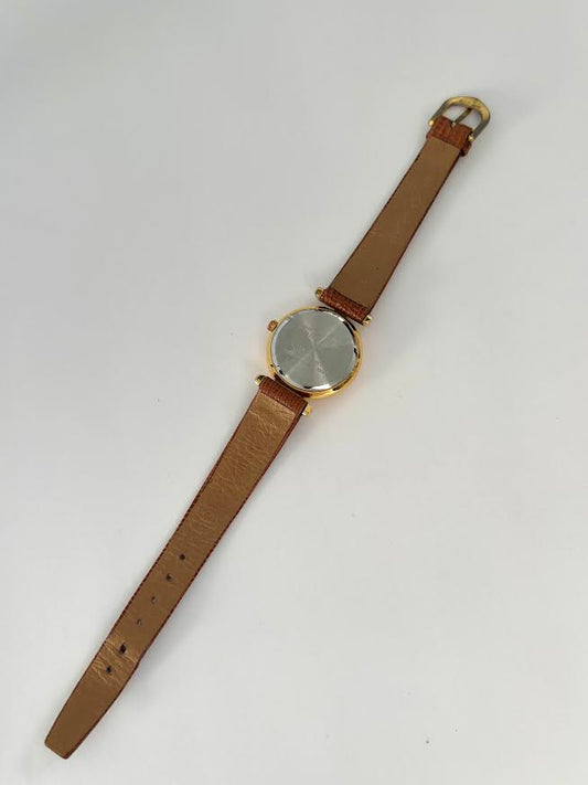 Gold and Brown Leather Watch