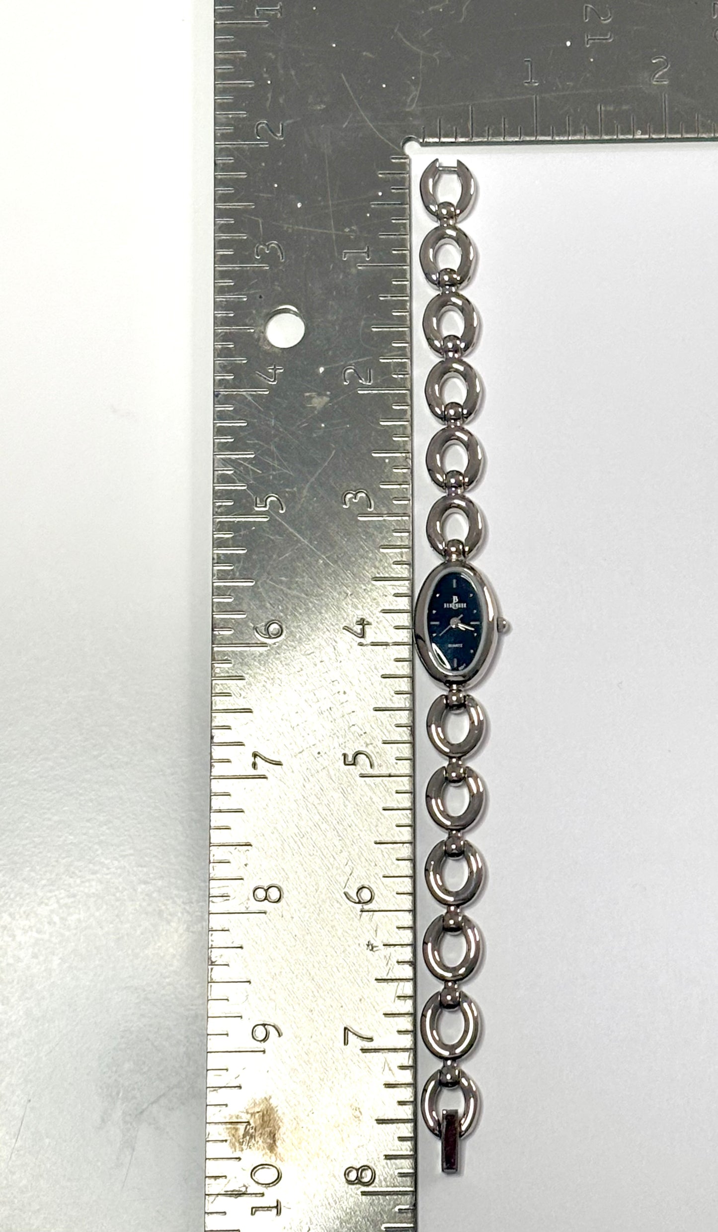 Silver Quartz Movement with Black Dial