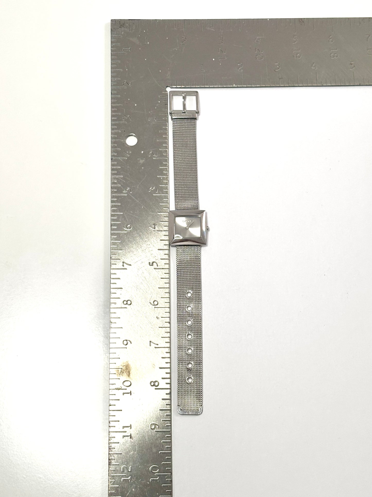 Square Silver Y2K DKNY with Adjustable Band
