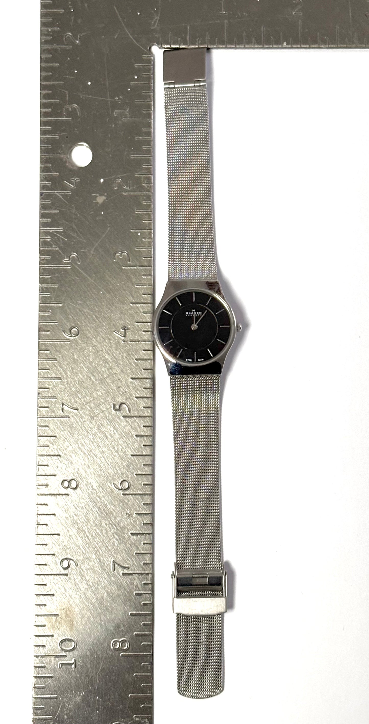 Silver and Black Skagen Watch