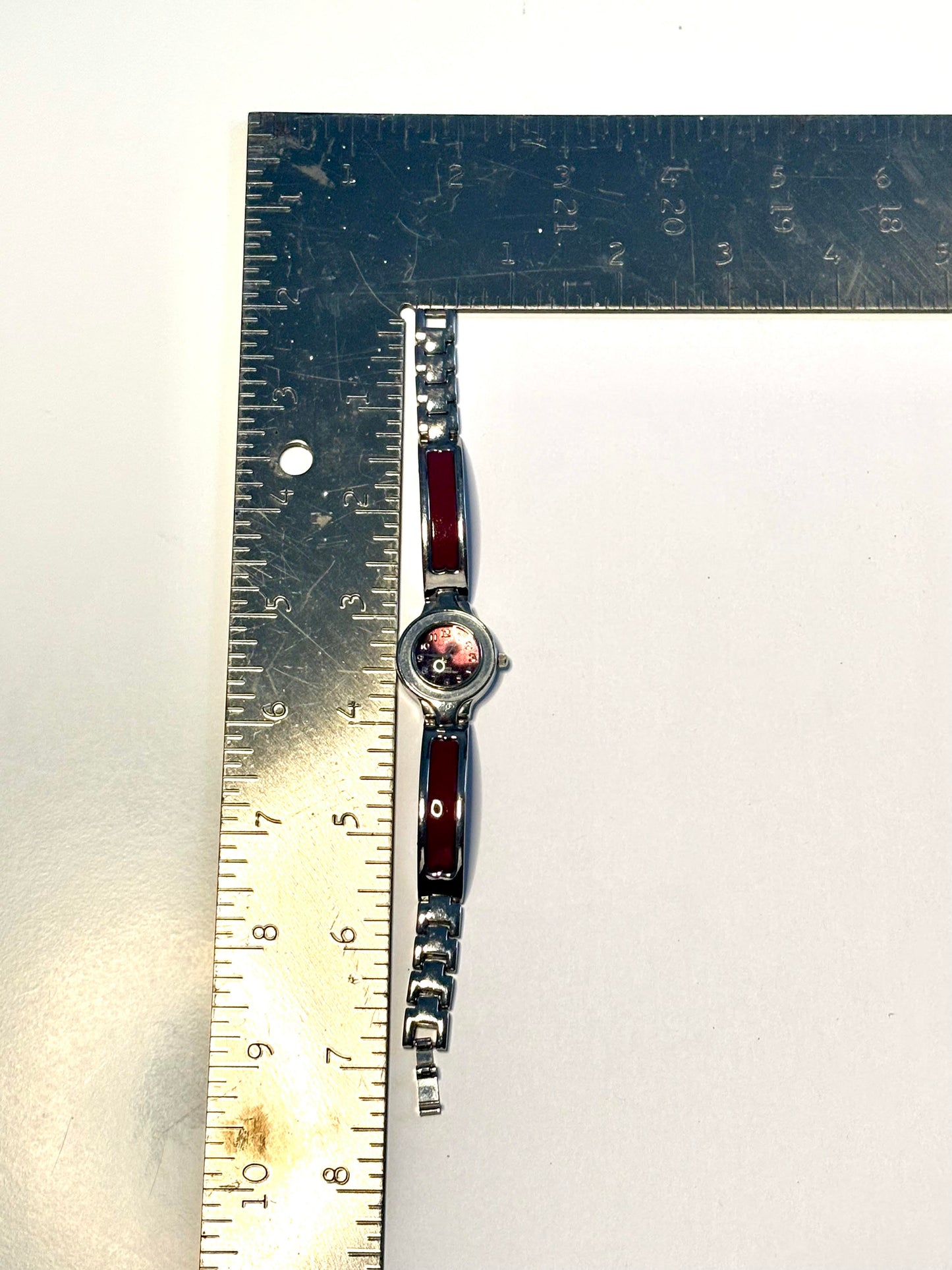 Retro Burgundy and Silver Watch