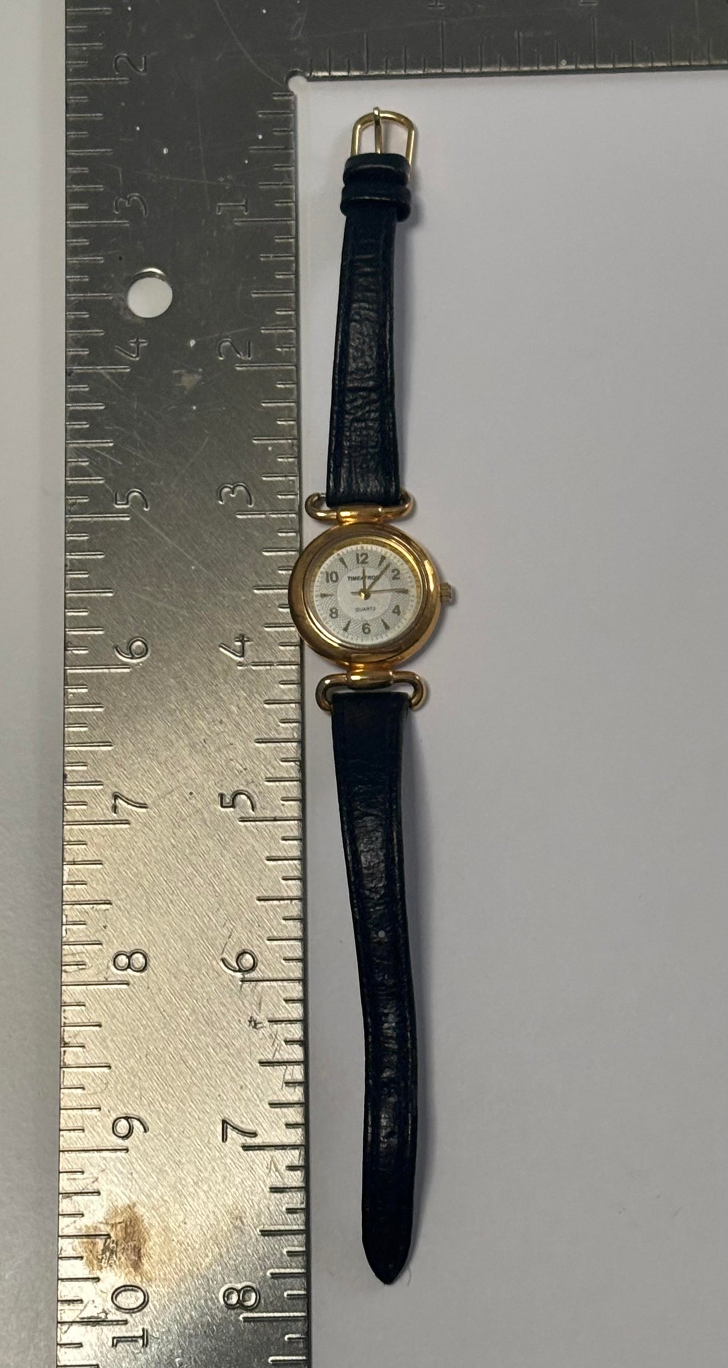 Classic Gold and Black Genuine Leather Watch
