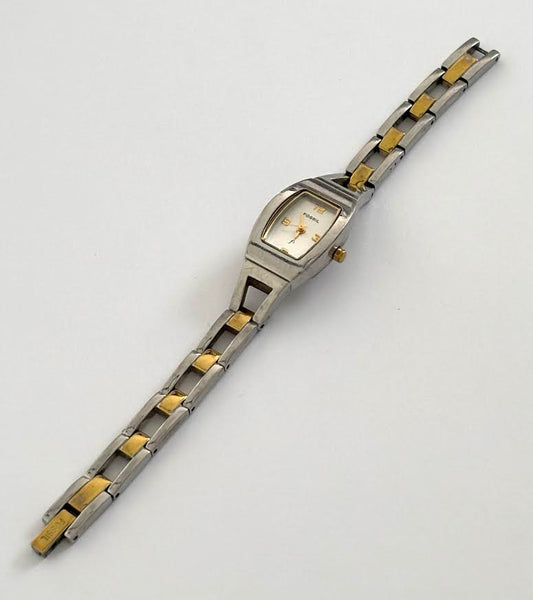 Square Silver and Gold Fossil Watch