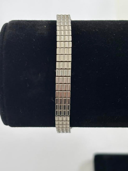 Silver Marcasite Style Expandable Watch