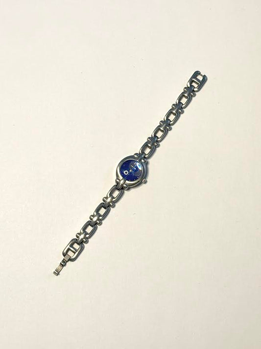 Brilliant Blue and Silver Fossil Watch