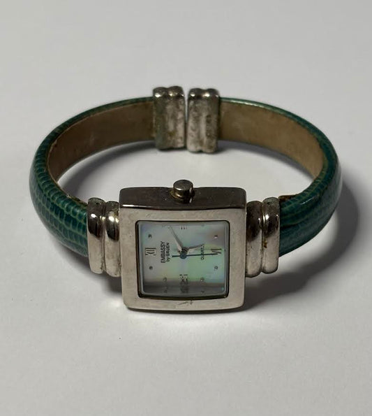 Unique Green and Silver Gruen Watch