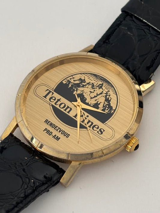 Country Club Gold and Leather Watch