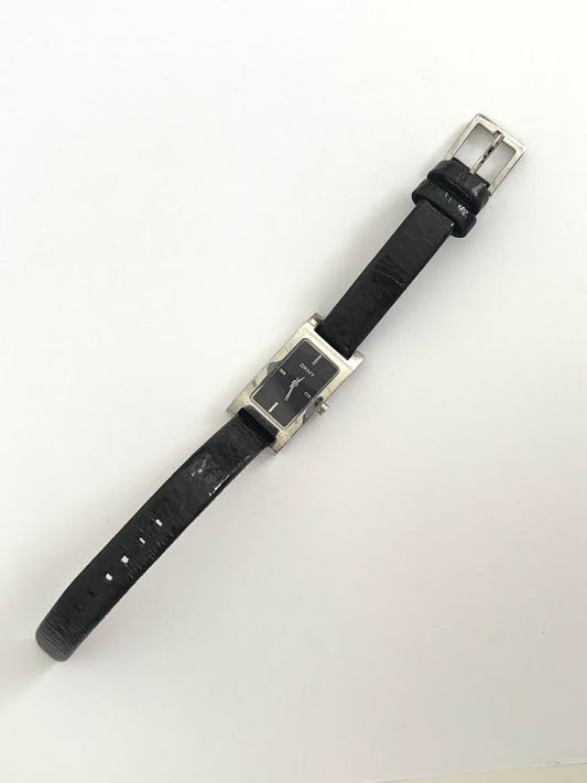 Genuine Leather Black and Silver DKNY Watch