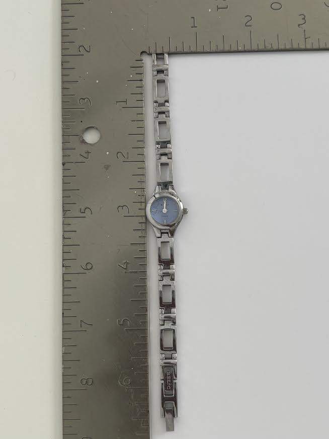 Blue and Silver Open Chain Watch