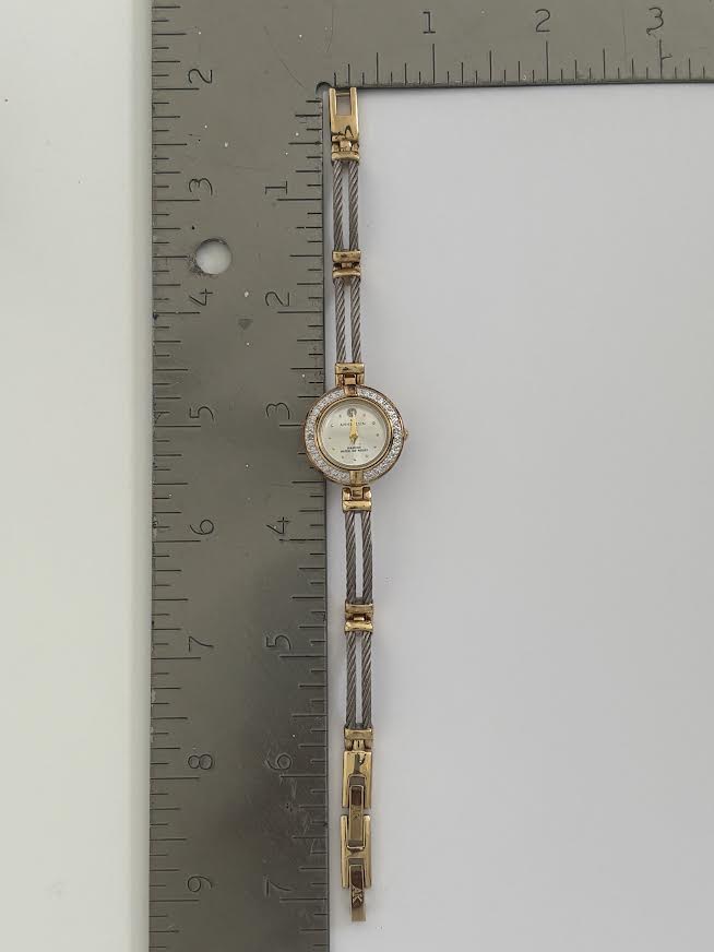 Delicate Gold Silver and Rhinestone Watch