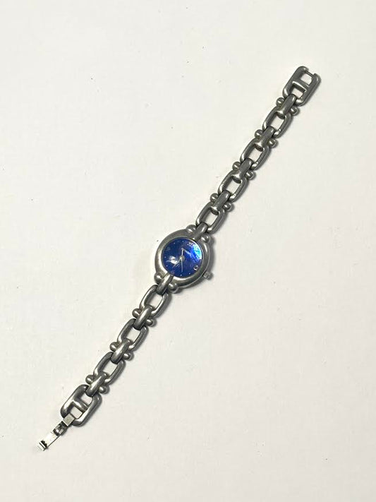 Vintage Silver and Blue Fossil Watch