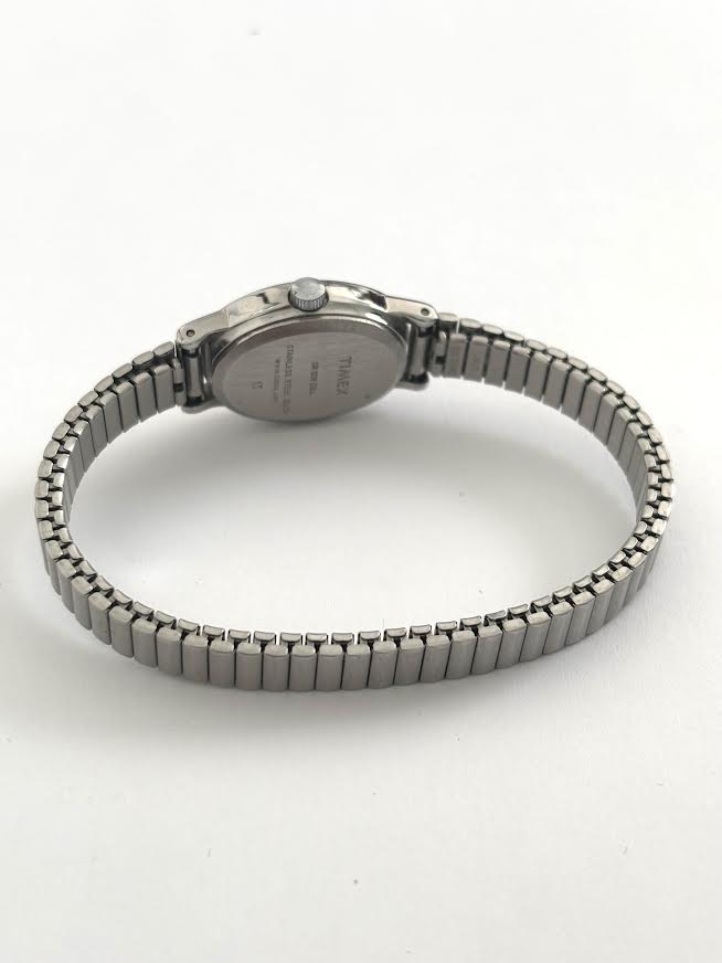 Expandable Silver Oval Watch