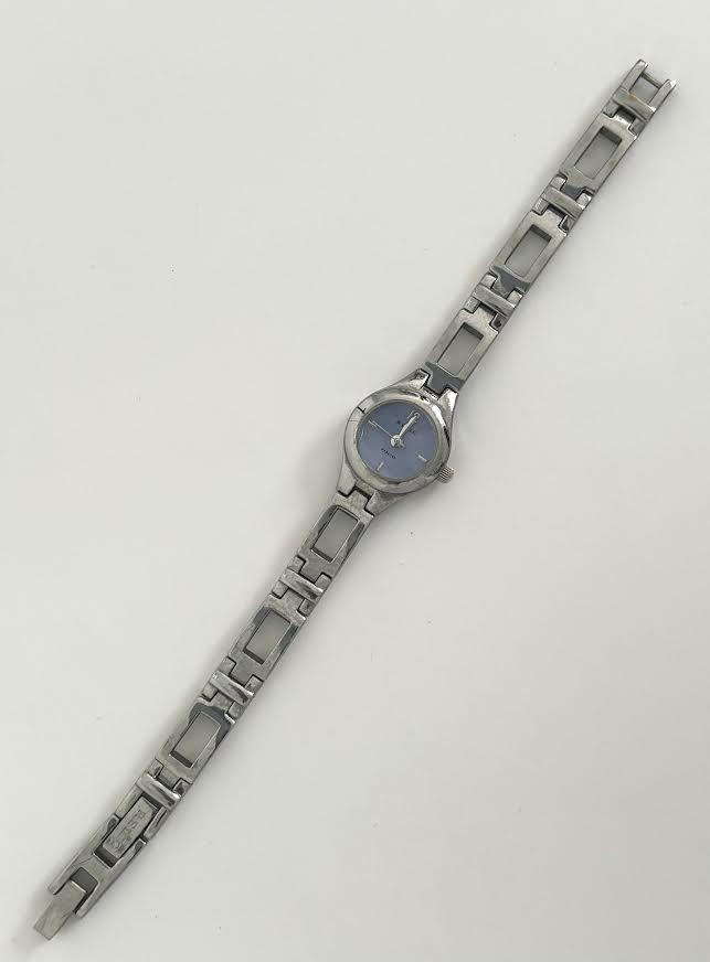 Blue and Silver Open Chain Watch