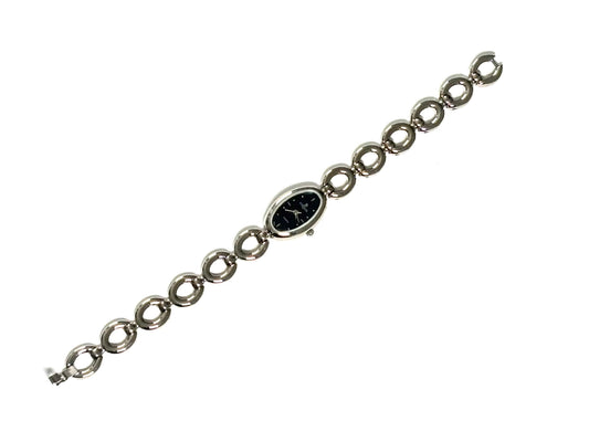 Silver Quartz Movement with Black Dial