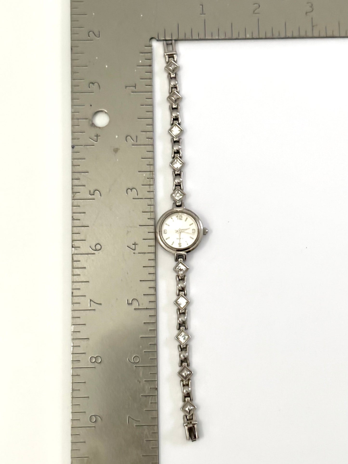 Dainty Vintage Avon Silver and Gemstone Watch