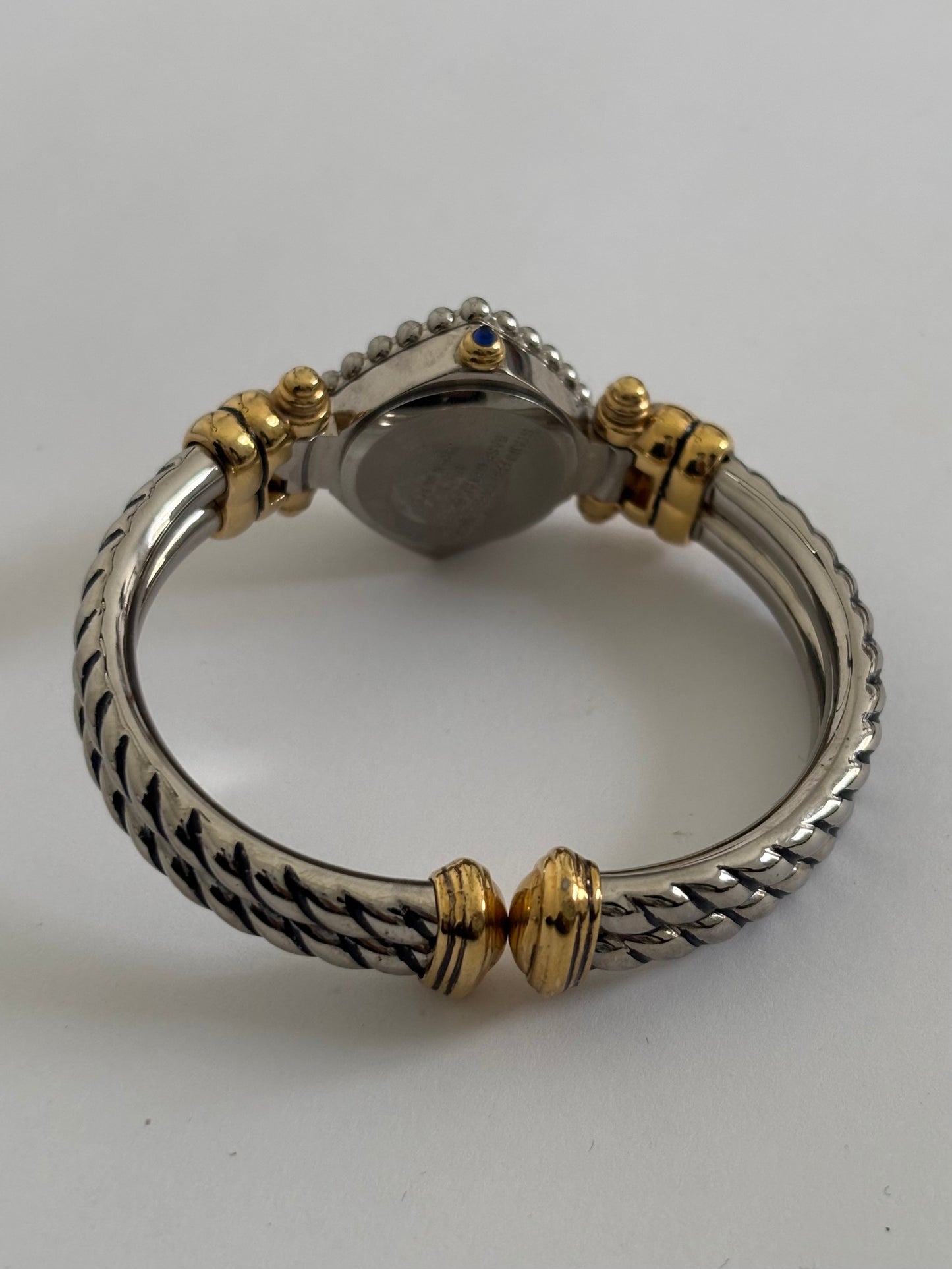 Silver and Gold Peekaboo Cuff Watch