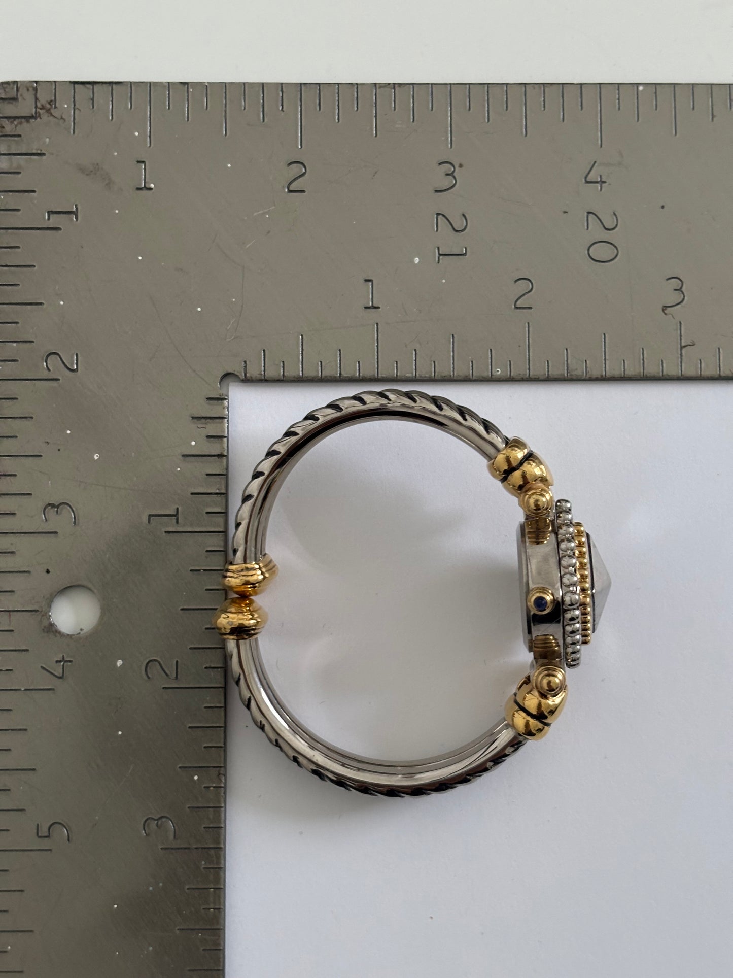 Silver and Gold Peekaboo Cuff Watch